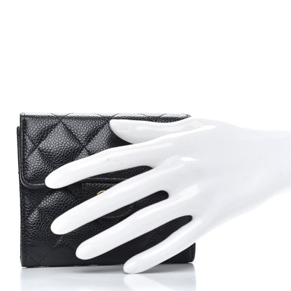 Chanel Caviar Quilted Compact Flap Wallet Black 2 of 10