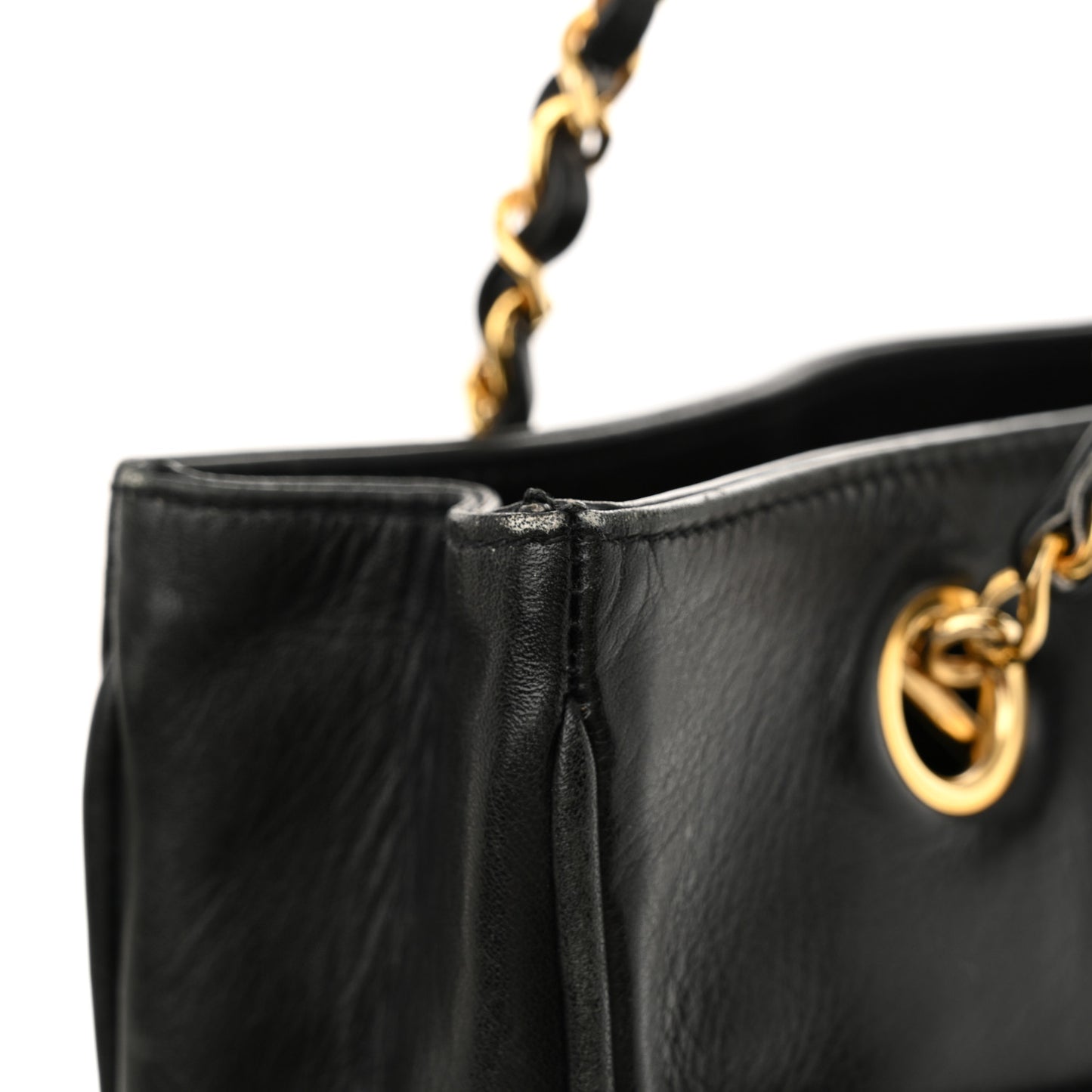 Lambskin Quilted Shoulder Bag Black
