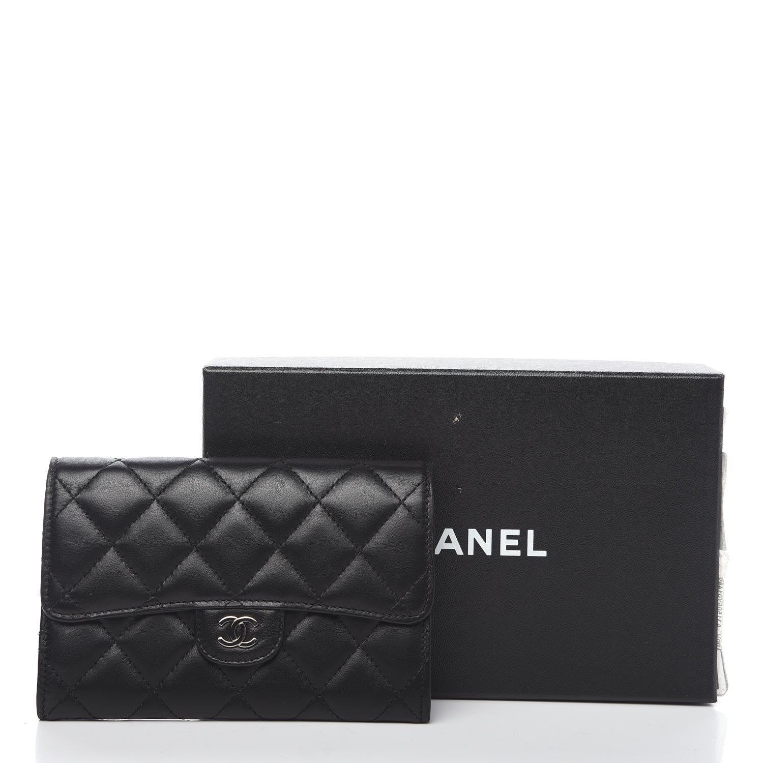Chanel Lambskin Quilted Small Flap Wallet Black 7 of 7