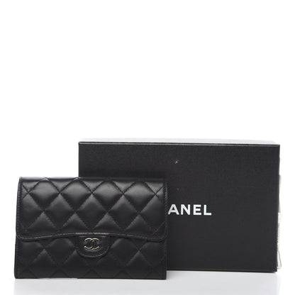 Chanel Lambskin Quilted Small Flap Wallet Black 7 of 7