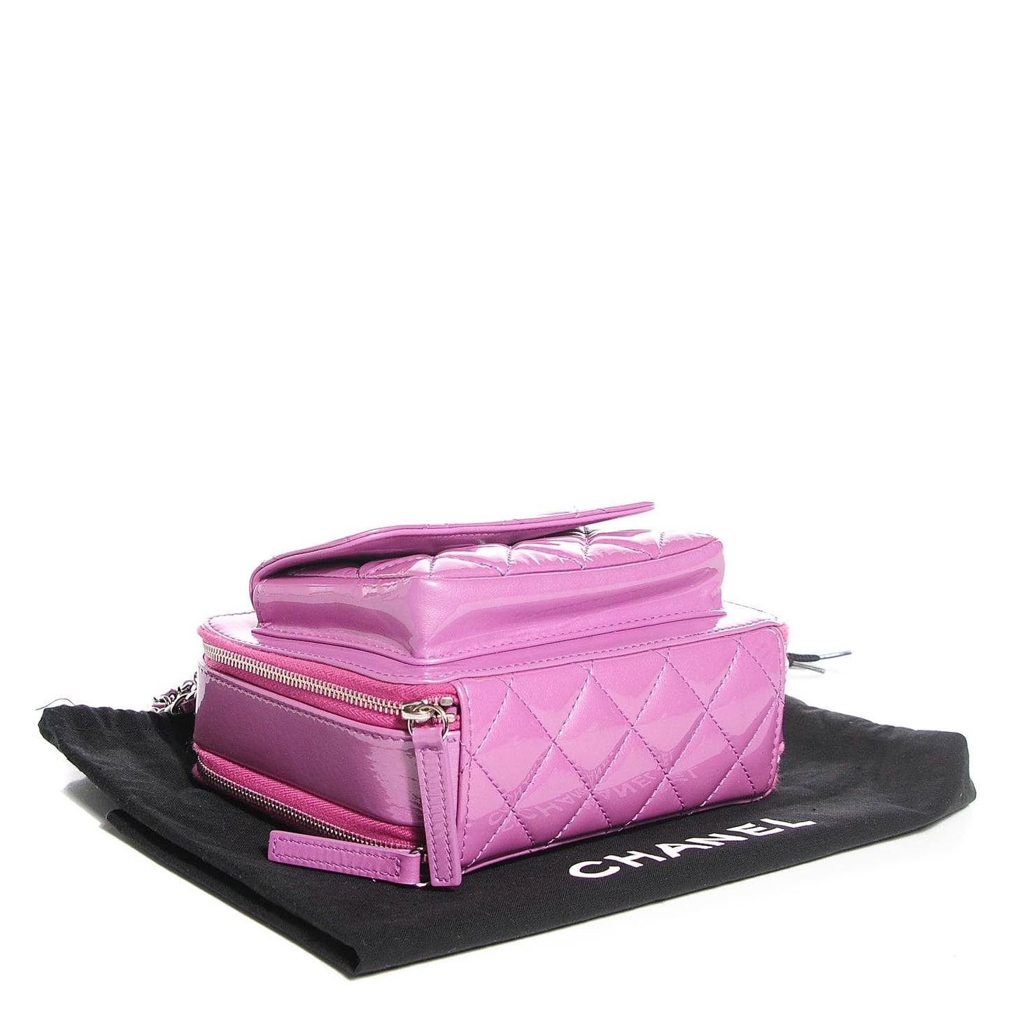 Patent Quilted Small Pocket Box Camera Case Purple