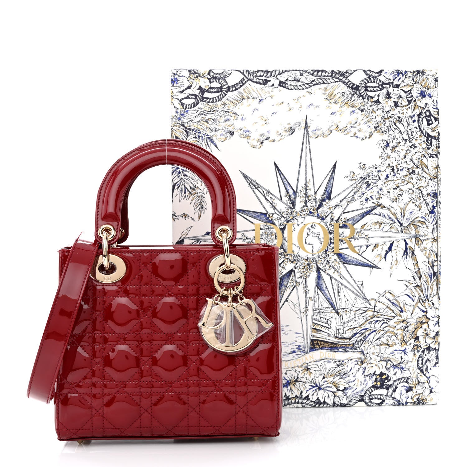 Christian Dior Patent Cannage Small Lady Dior Cherry Red 11 of 11