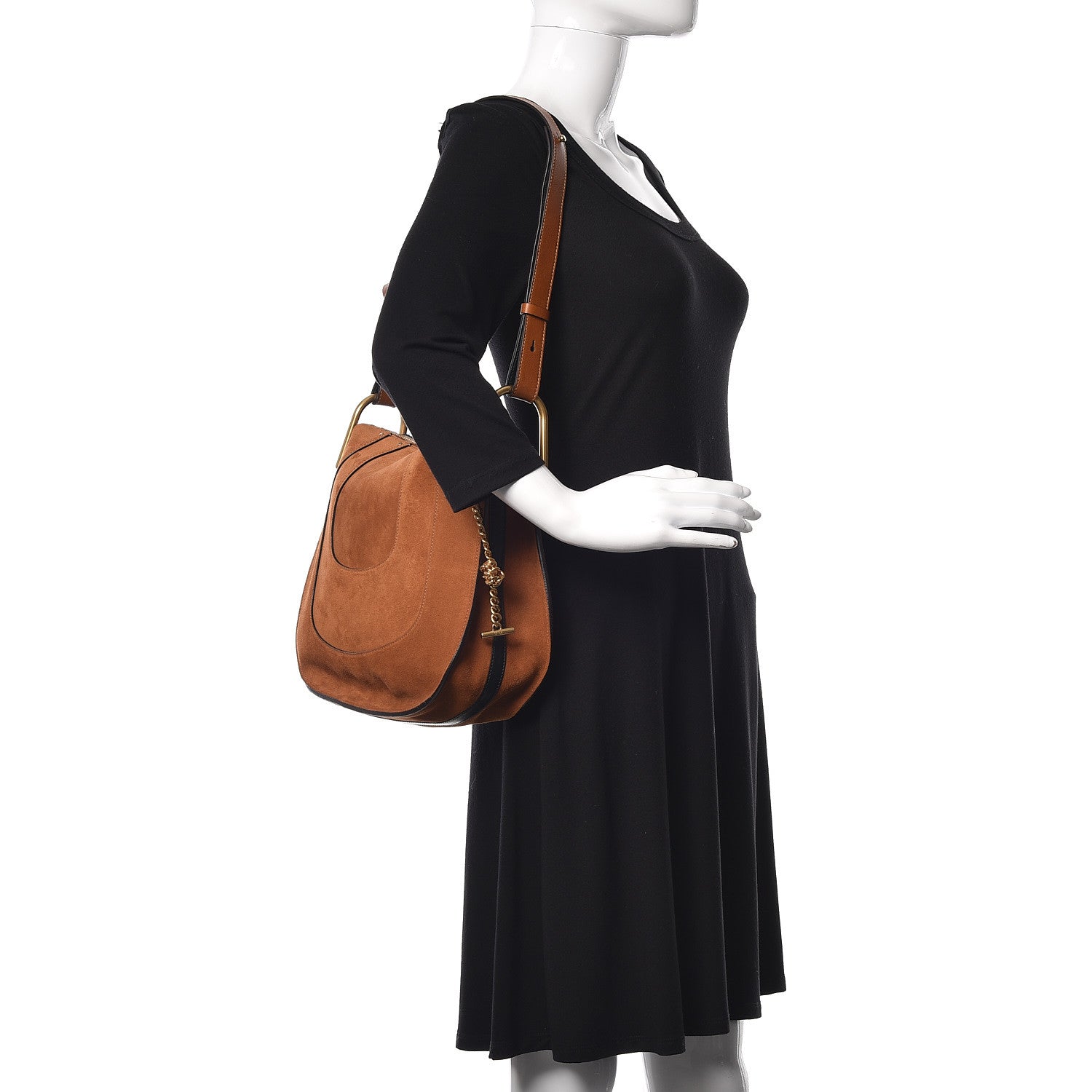 Chloe Suede Small Hayley Hobo Caramel 2 of 13