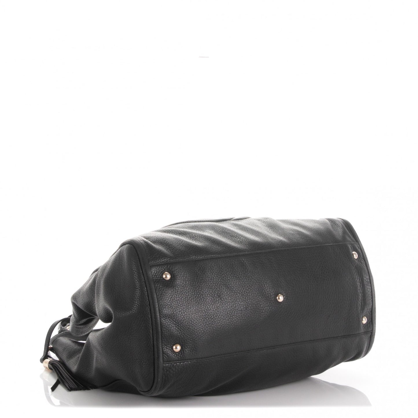 Pebbled Calfskin Large Soho Shoulder Bag Black