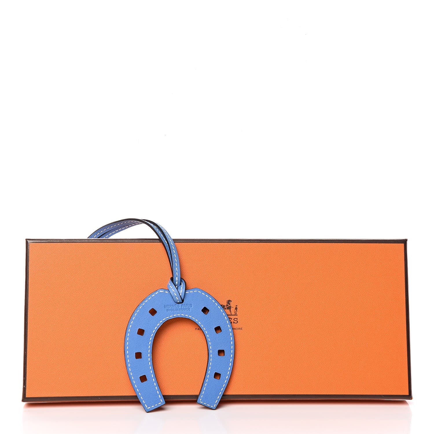 Hermes Swift Paddock Horseshoe Bag Charm Bleu Paradis 4 of 4