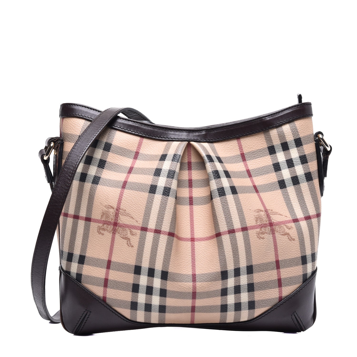 Burberry Haymarket Check Hartham Shoulder Bag Chocolate 1 of 10