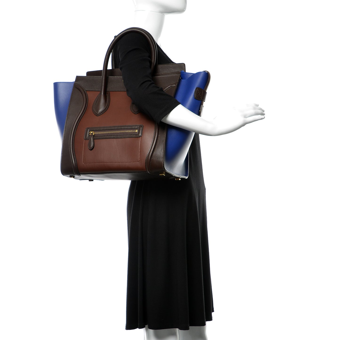 Smooth Calfskin Mini Tri-Color Luggage Acajou