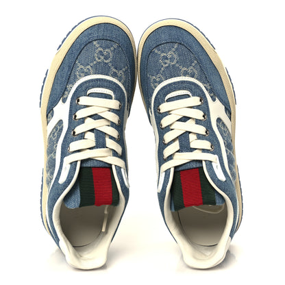 Gucci Denim GG Monogram Womens Re-Web Sneakers 38 Light Blue 2 of 11