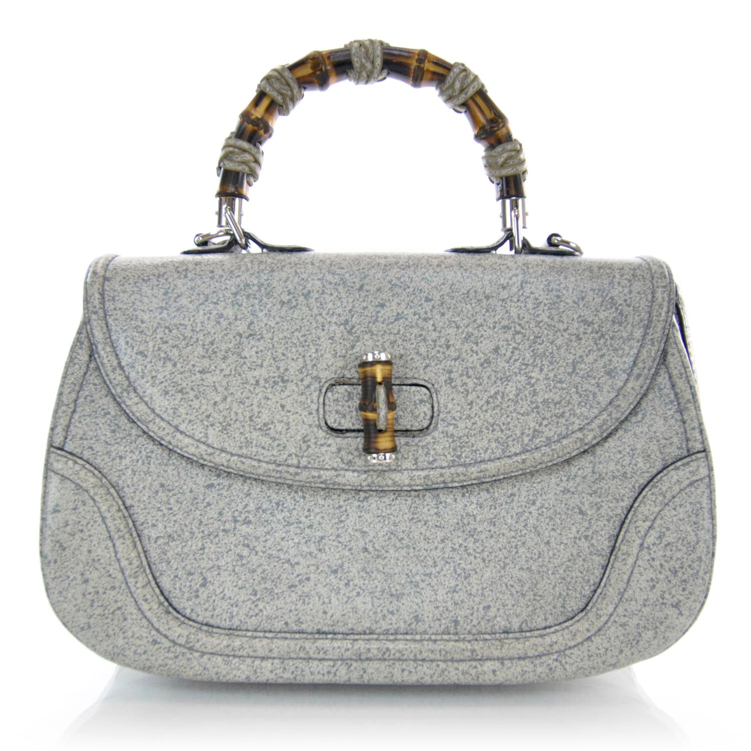 Gucci Leather New Bamboo Top Handle Bag 1 of 8