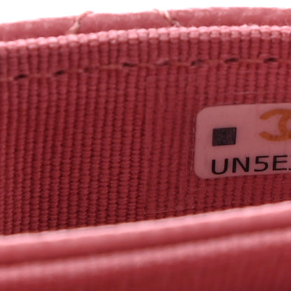 Chanel Caviar Quilted Flap Card Holder Wallet Pink 7 of 8