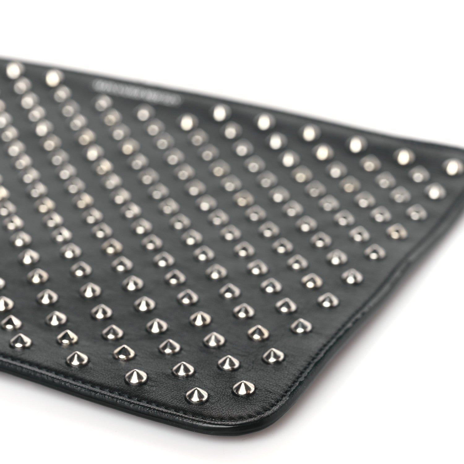 Alexander McQueen Calfskin Studded Skull Zip Pouch Black 9 of 9