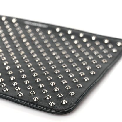 Alexander McQueen Calfskin Studded Skull Zip Pouch Black 9 of 9