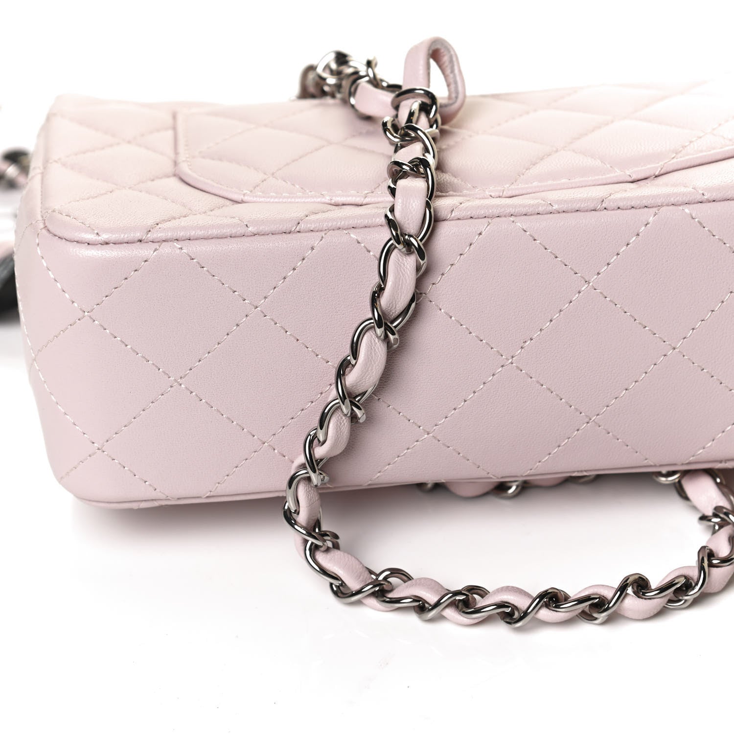 Chanel Lambskin Quilted Mini Rectangular Flap Light Purple 7 of 8
