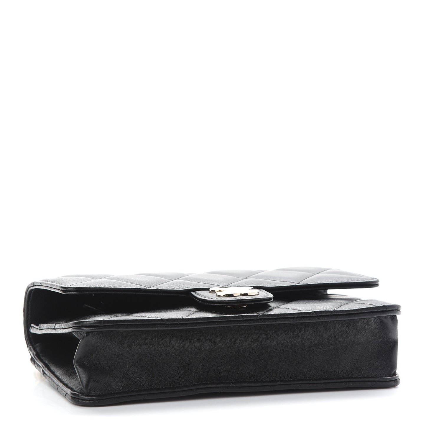 Lambskin Plexi Quilted Wallet On Chain WOC Black