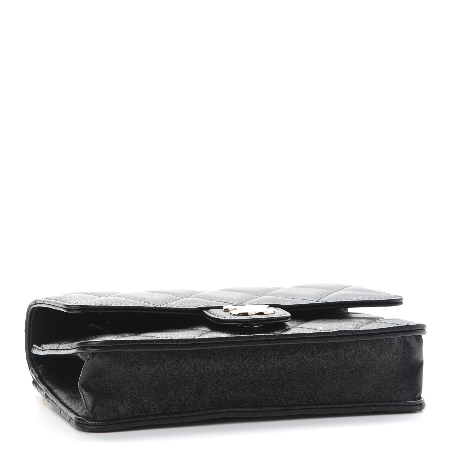Chanel Lambskin Plexi Quilted Wallet On Chain WOC Black 3 of 8