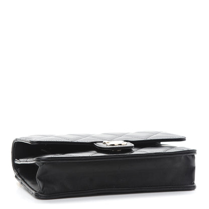 Chanel Lambskin Plexi Quilted Wallet On Chain WOC Black 3 of 8