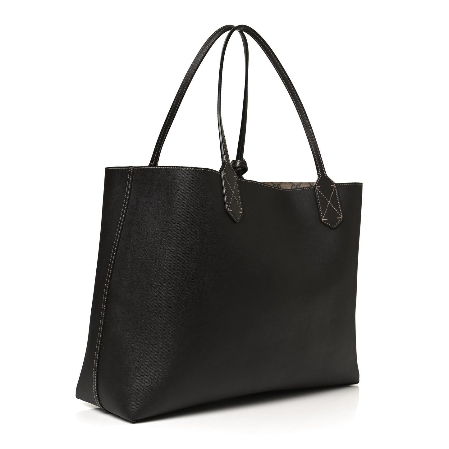 GG Supreme Monogram Large Reversible Tote Beige Black