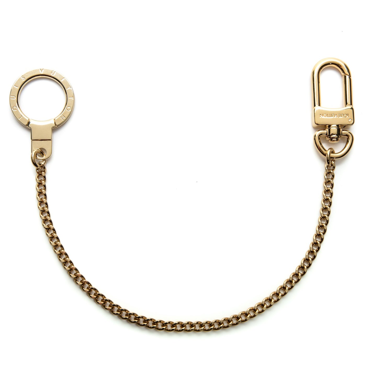 Metal Pochette Extender Key Ring Chain Gold