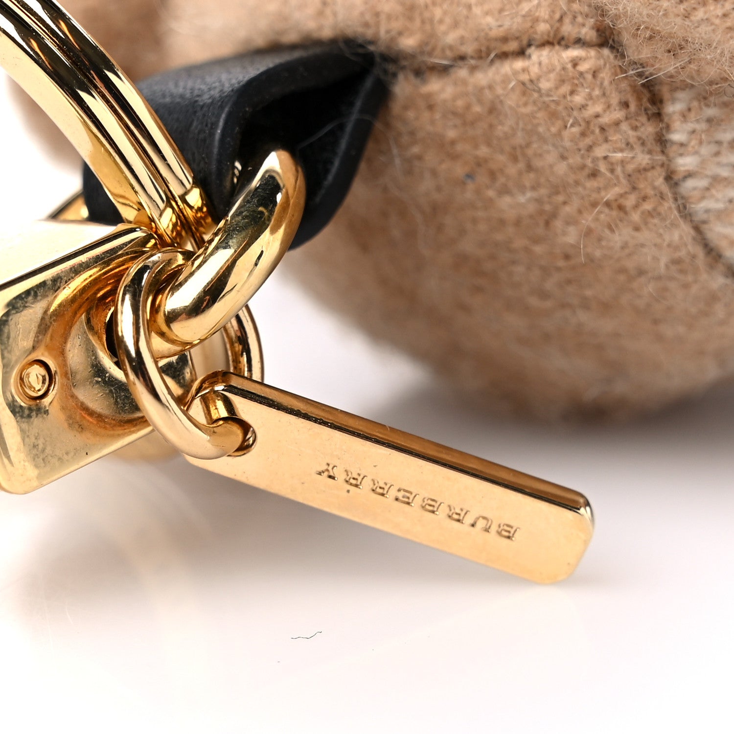 Burberry Cashmere Vintage Check Thomas Bear Bag Charm Camel 3 of 3