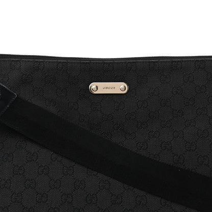 Gucci Denim Monogram Flat Messenger Bag Black 8 of 11