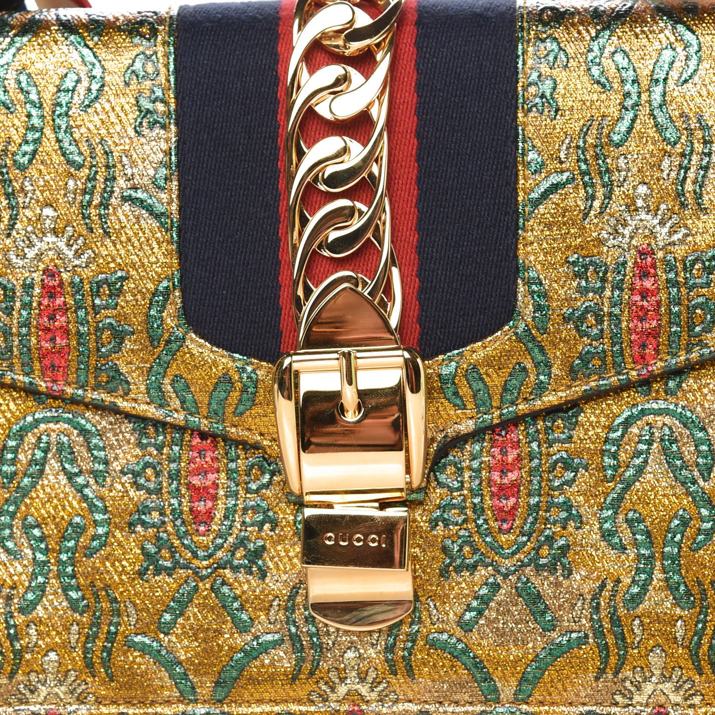 Iridescent Brocade Small Sylvie Shoulder Bag Gold