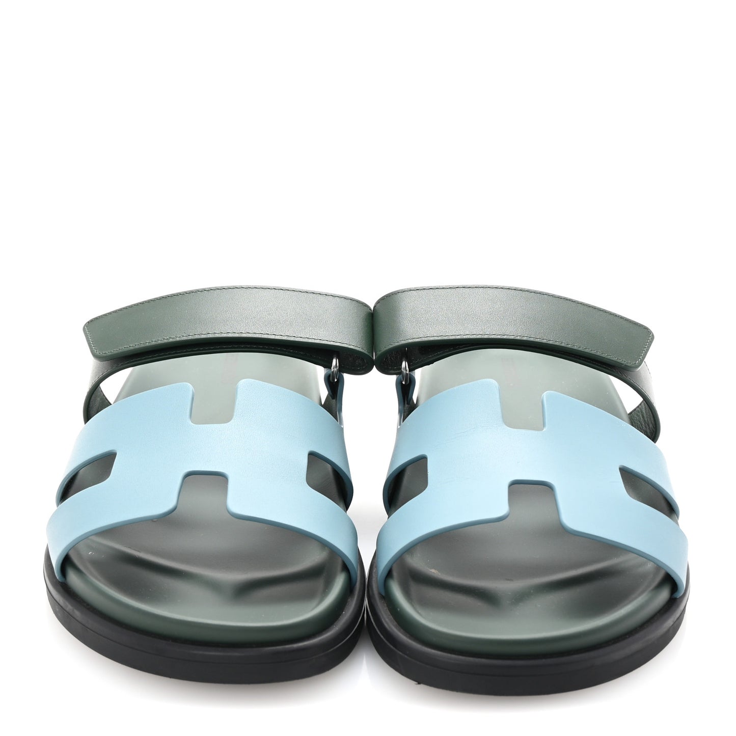 Calfskin Womens Chypre Sandals 40 Bleu Citadin Vert Bouteille