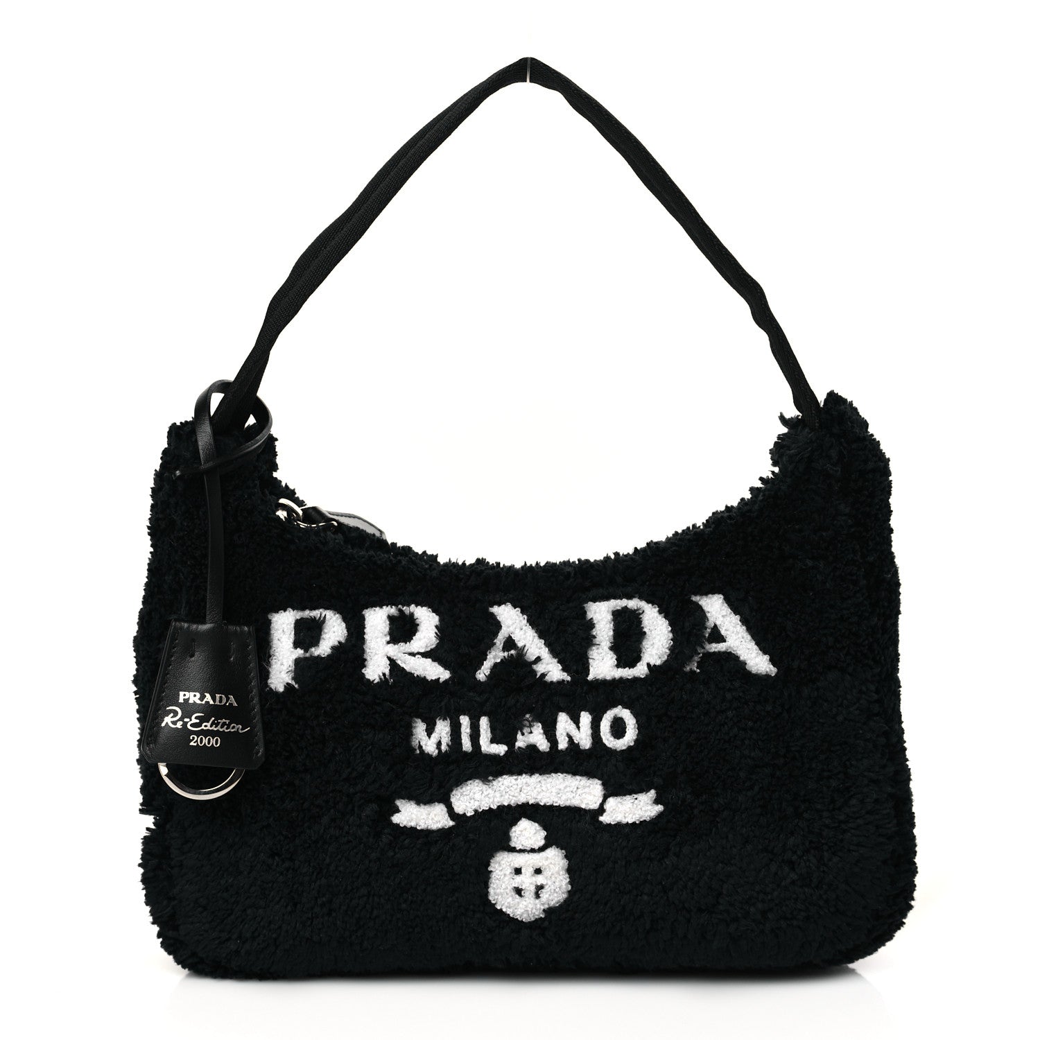 Prada Terry Cloth Mini Re-Edition 2000 Bag Black White 1 of 11