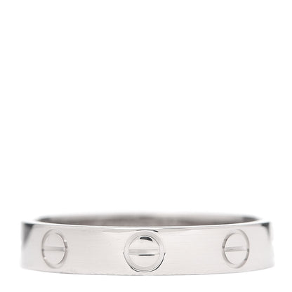 Cartier 18K White Gold 3.5mm LOVE Wedding Band Ring 53 6.25 1 of 4