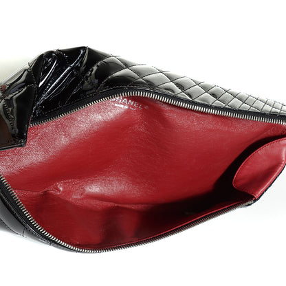 Chanel Patent Calfskin Geometric Quilted Large Kaleidoscope Clutch Black 5 of 7