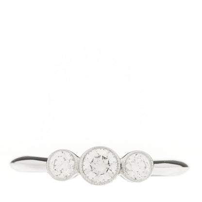 Tiffany Platinum Diamond Three Stone Milgrain Ring 49 5 1 of 5