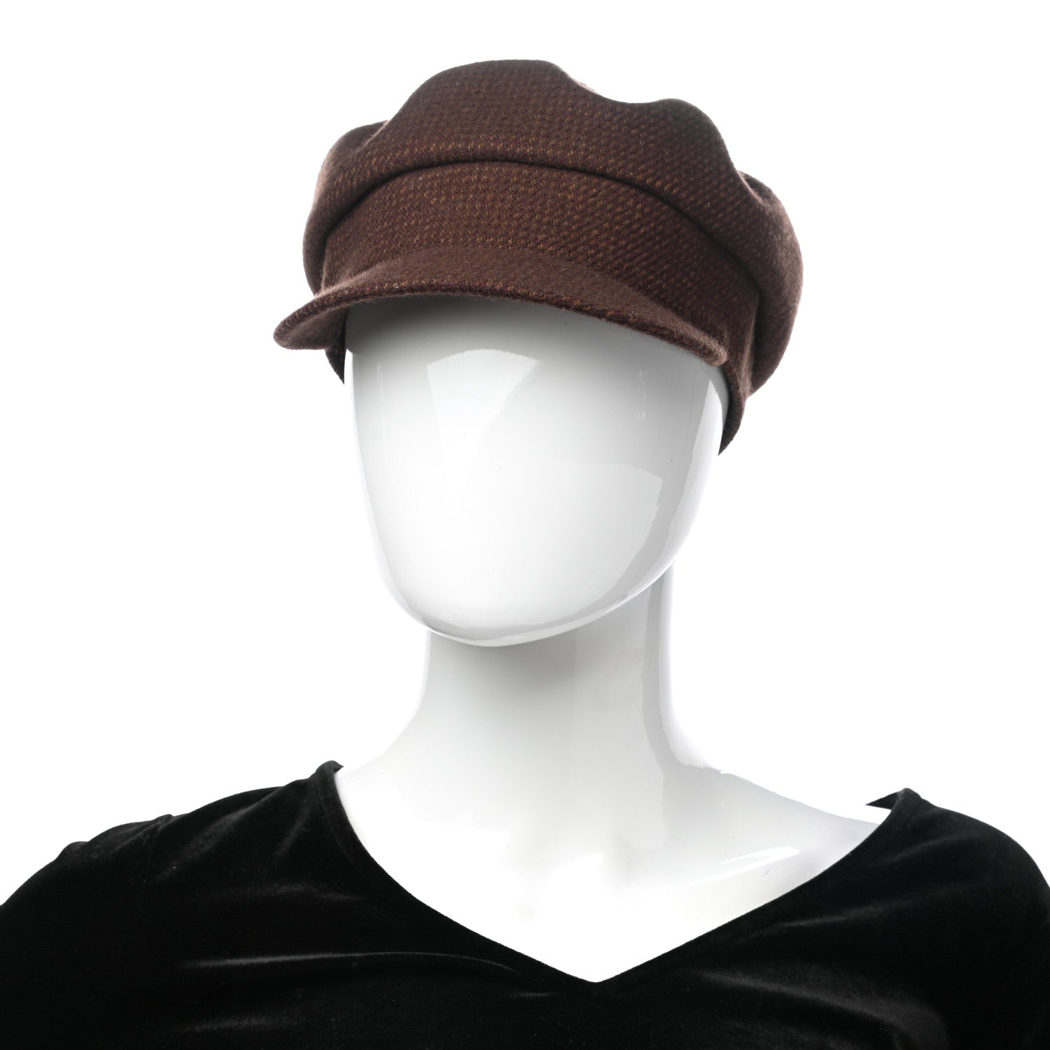 Hermes Wool Cashmere Dinard Cap 56 Brun Terre 2 of 8