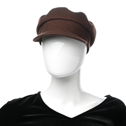 Hermes Wool Cashmere Dinard Cap 56 Brun Terre 2 of 8