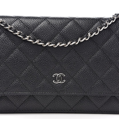Chanel Caviar Quilted Wallet On Chain WOC Black 10 of 11