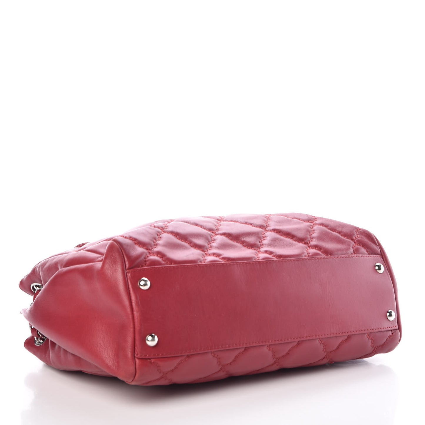 Calfskin Double Stitch Large Hamptons Flap Bag Red