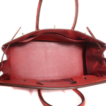 Hermes Ostrich Birkin 35 Rouge Vif 9 of 27