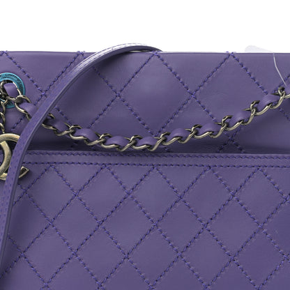 Chanel Calfskin Wild Stitch Small Shopping Tote Purple 8 of 11