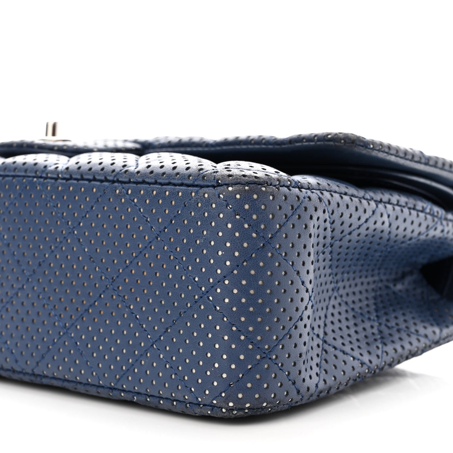 Chanel Lambskin Perforated Medium Double Flap Blue 10 of 10