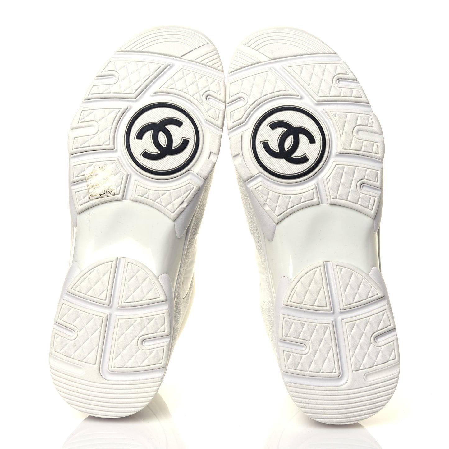 Suede Calfskin Fabric CC Sneakers 40.5 White