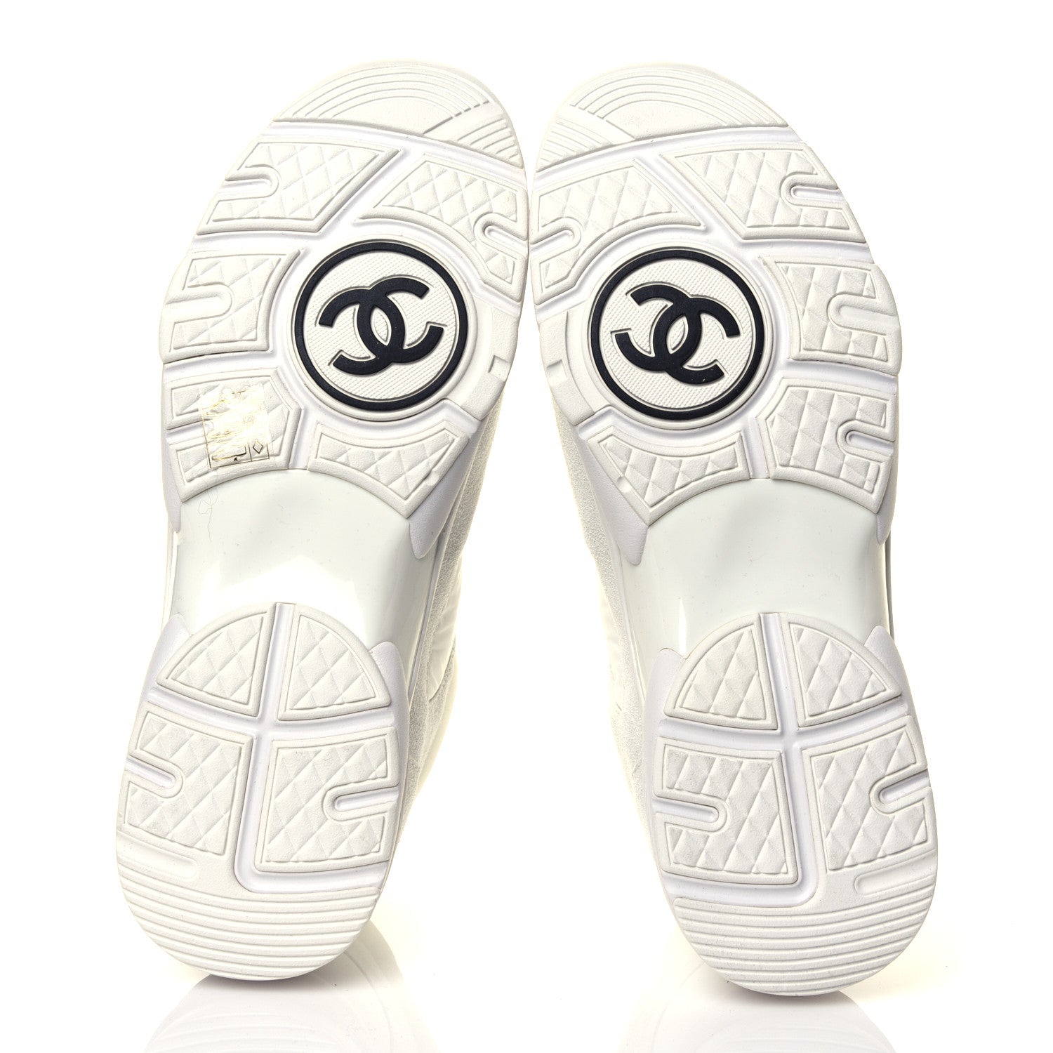 Chanel Suede Calfskin Fabric CC Sneakers 40.5 White 6 of 6