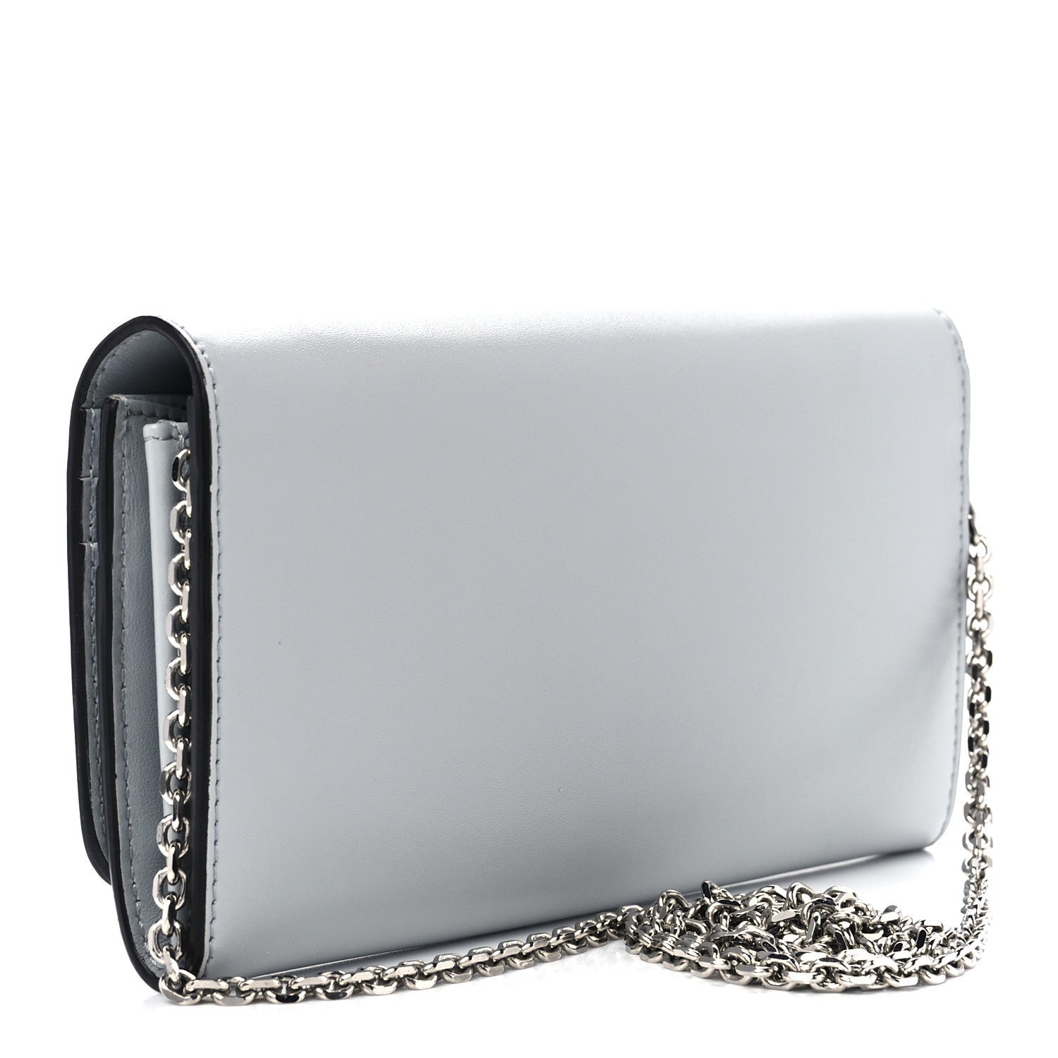 Fendi Vitello Liberty Fun Fair Studded Continental Wallet On Chain Grigio Perla Multicolor 3 of 12