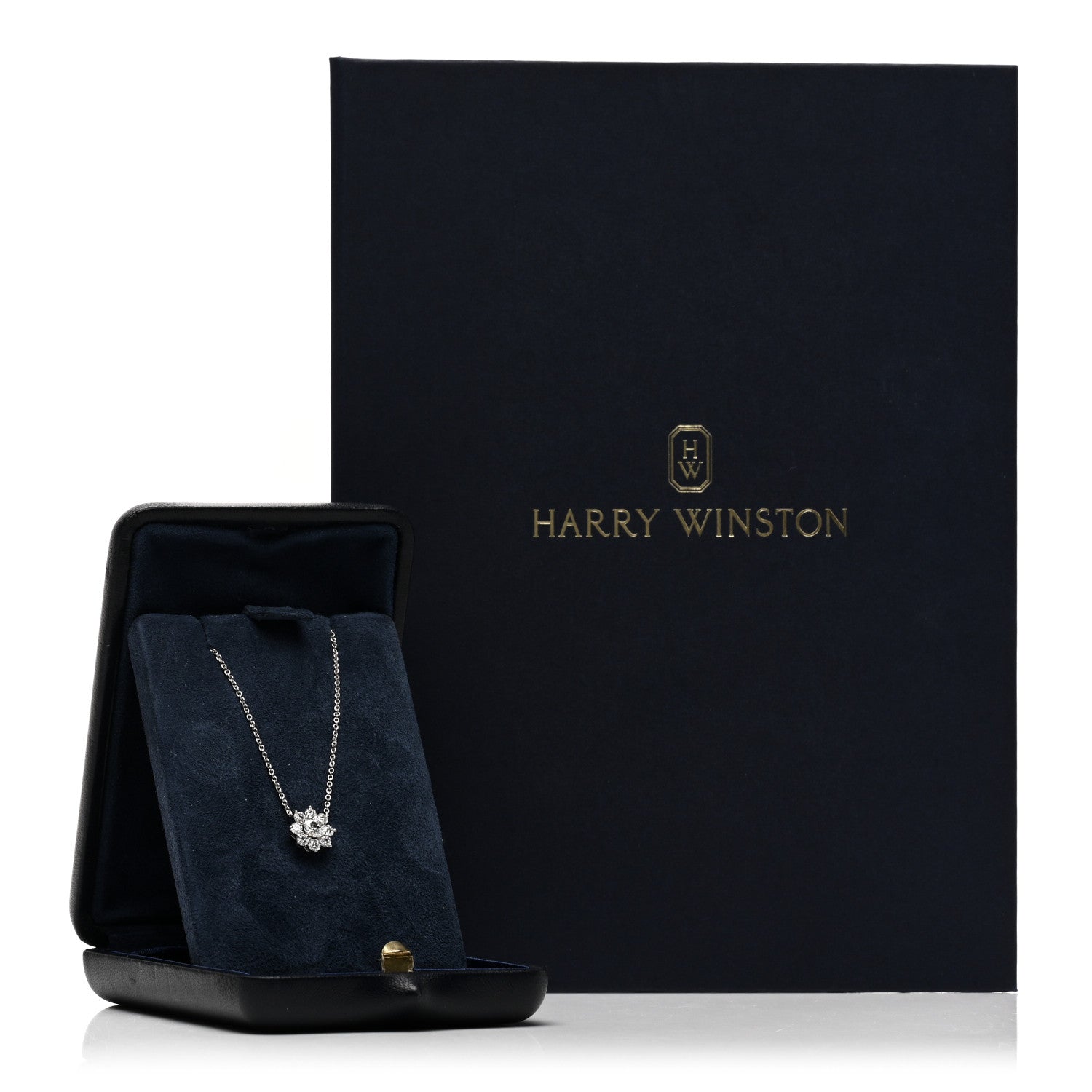 Harry Winston Platinum Diamond Petite Sunflower Pendant Necklace 5 of 5