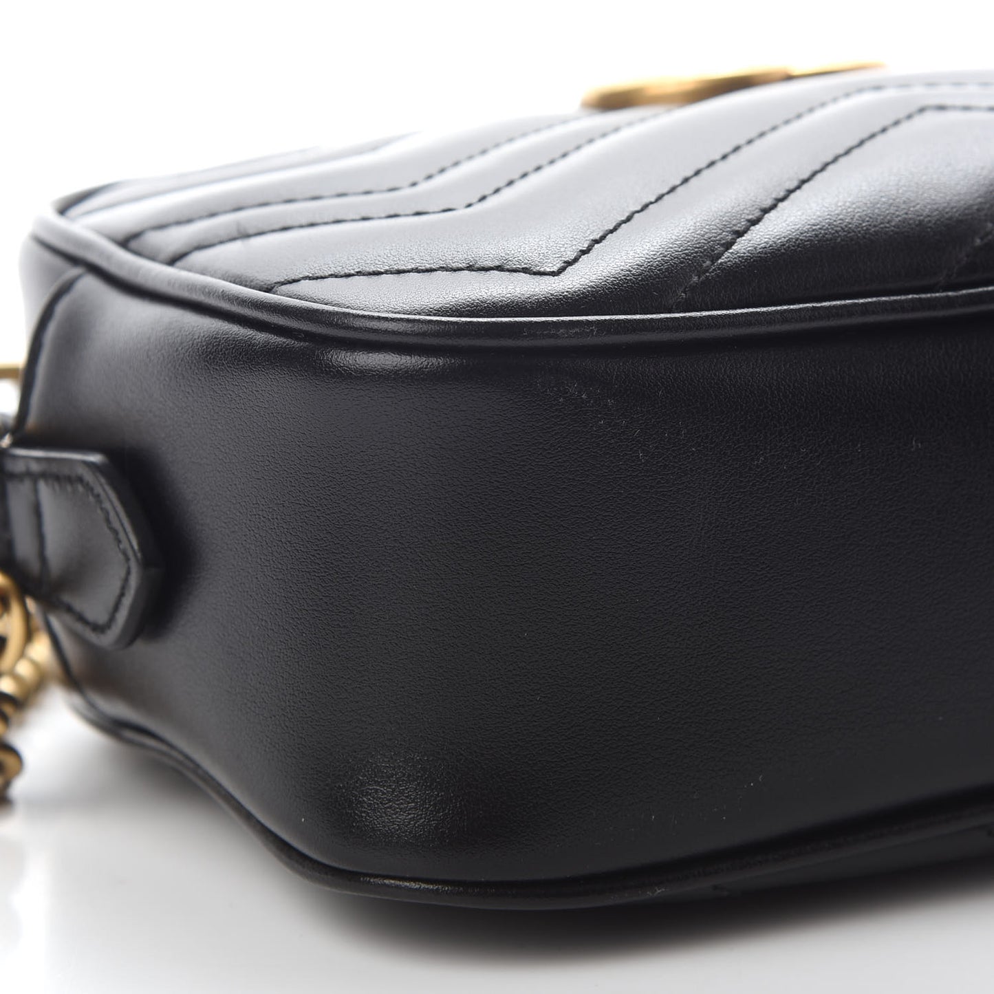 Calfskin Matelasse Mini GG Marmont Chain Shoulder Bag Black