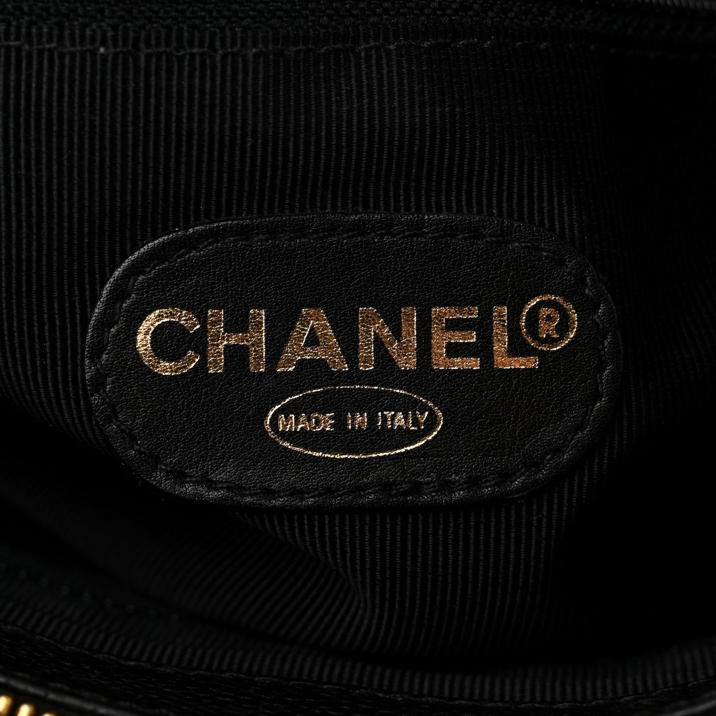 Caviar Quilted Flap Shoulder Bag Black