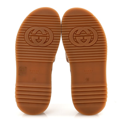 Gucci Canvas GG Monogram Angelina Platform Slide Sandals 37 Beige Ruggine 6 of 10