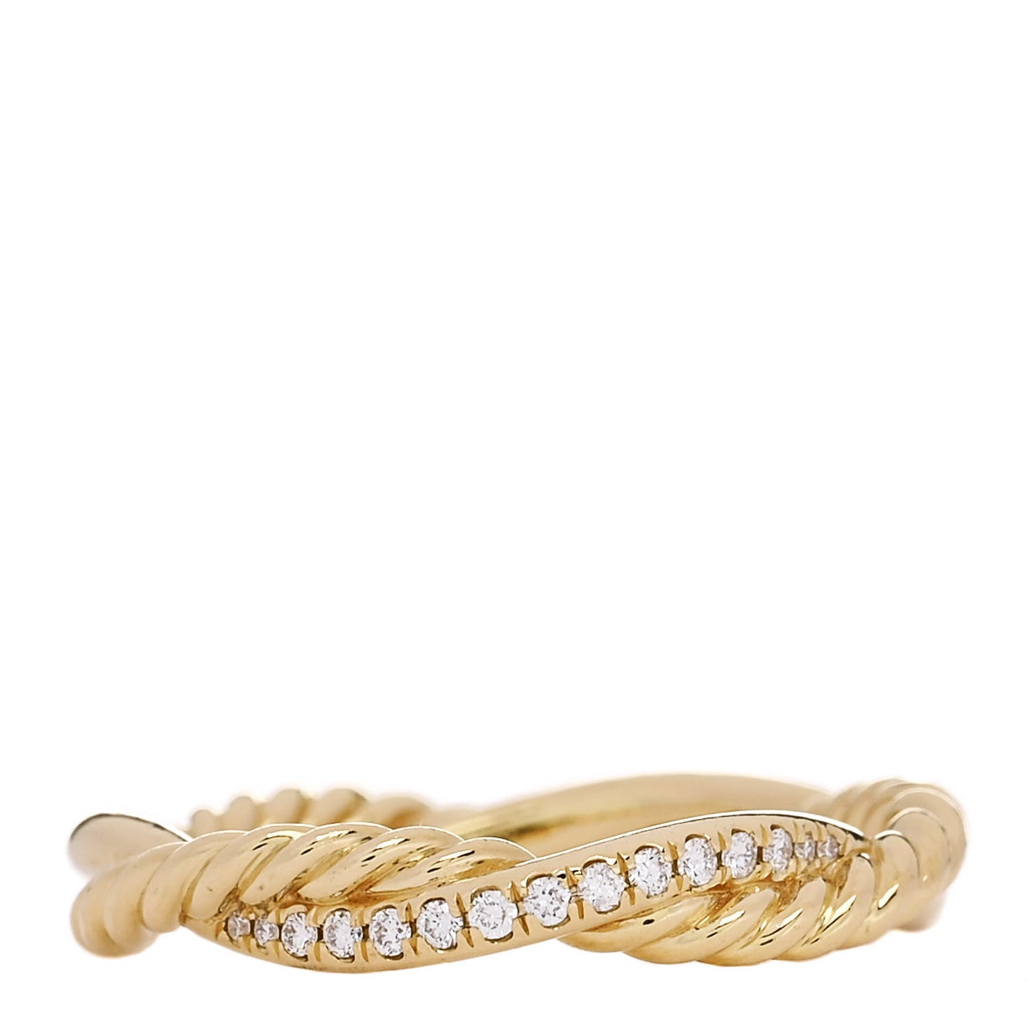 18K Yellow Gold Diamond Petite Infinity Twisted Ring  56 7.5