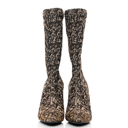 Saint Laurent Stretch Fabric Calf Heel Boots 37 Beige Vintage 3 of 11