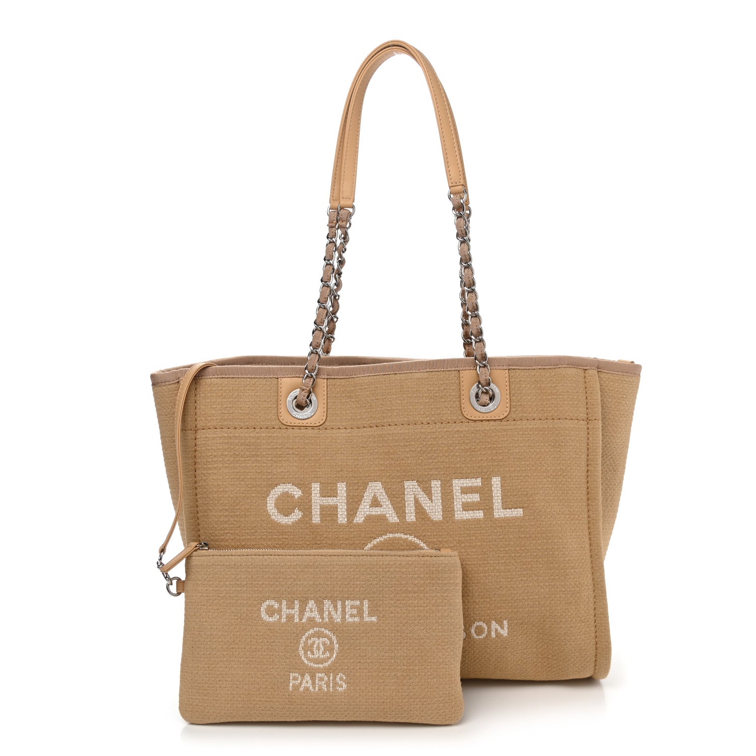 Chanel Mixed Fibers Small Deauville Tote Beige 1 of 12