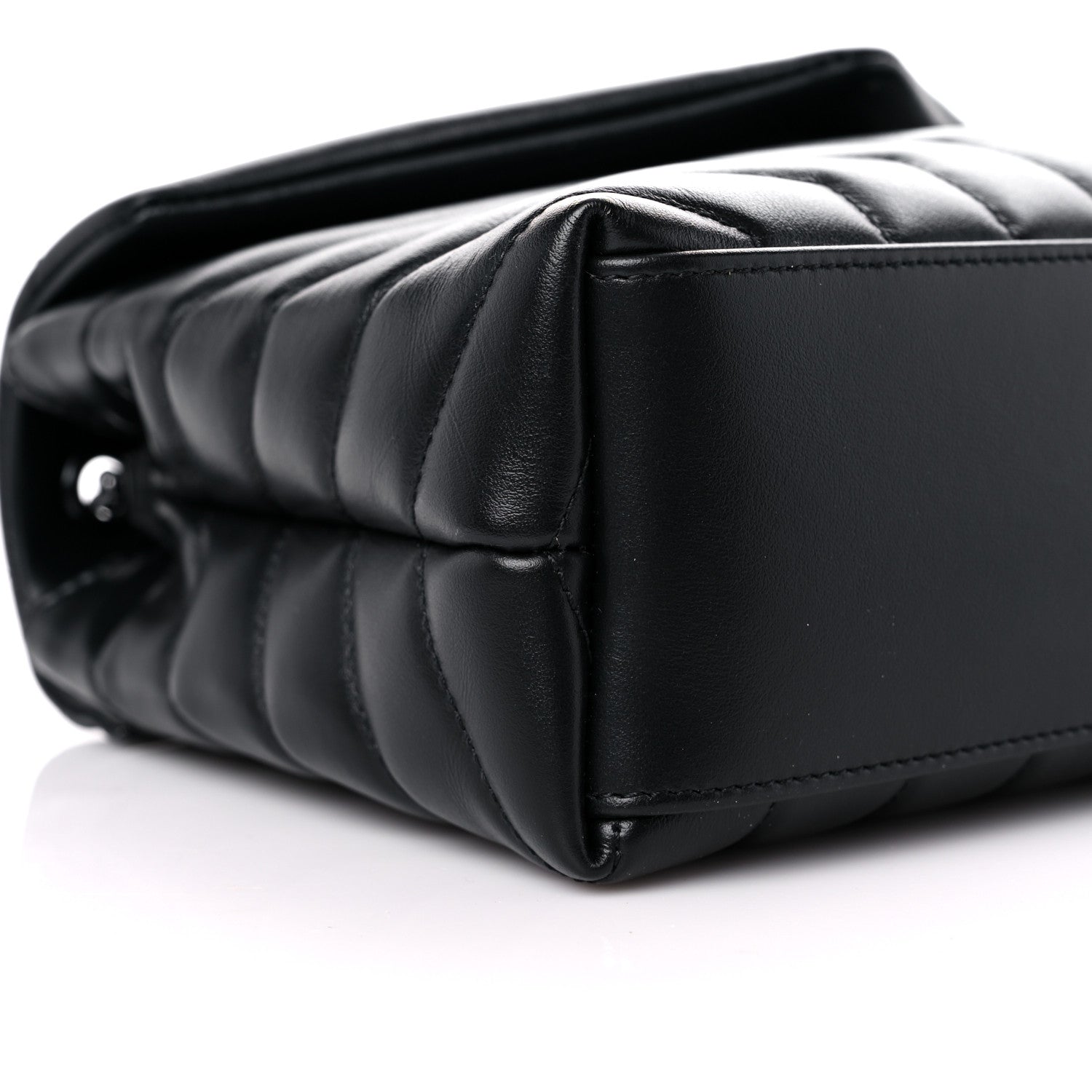 Saint Laurent Calfskin Y Quilted Monogram Small Loulou Chain Satchel Black 8 of 9
