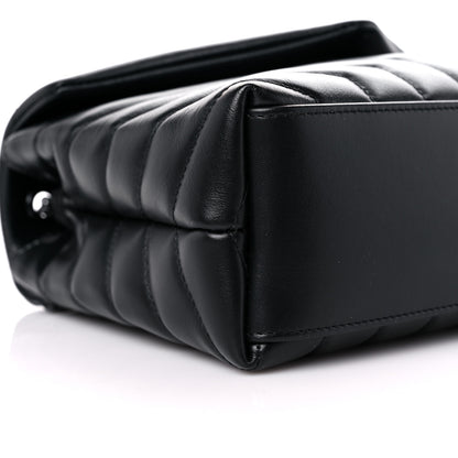 Saint Laurent Calfskin Y Quilted Monogram Small Loulou Chain Satchel Black 8 of 9