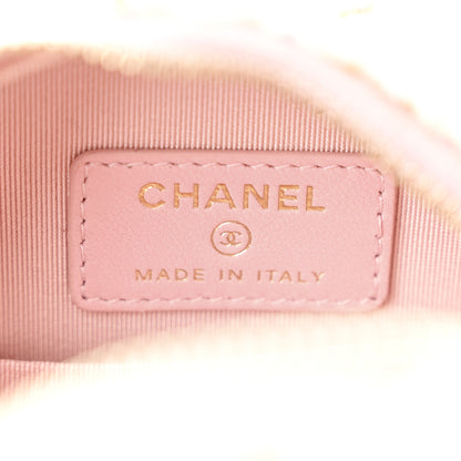 Chanel Tweed Quilted Round Clutch With Chain White Pink Multicolor 6 of 10
